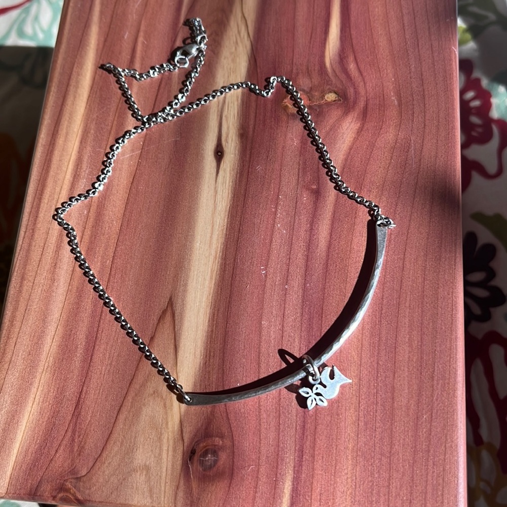 James Avery 16” hammered crescent necklace and Paloma charm
